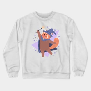 Cute Wizard Red Panda Drawing illustration Crewneck Sweatshirt